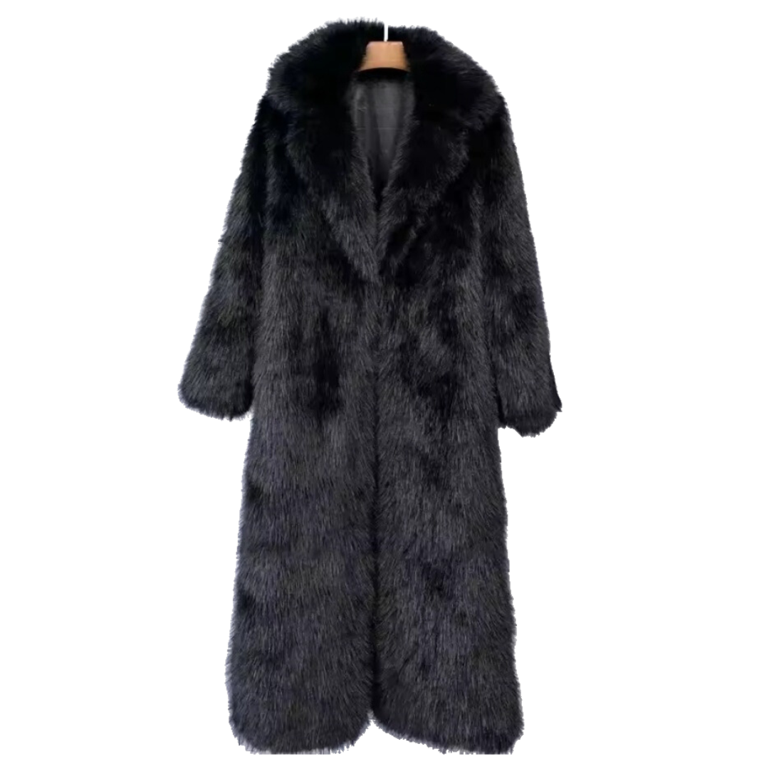 Luxus Langmantel aus Kunstfell